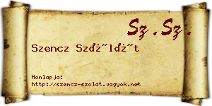 Szencz Szólát névjegykártya